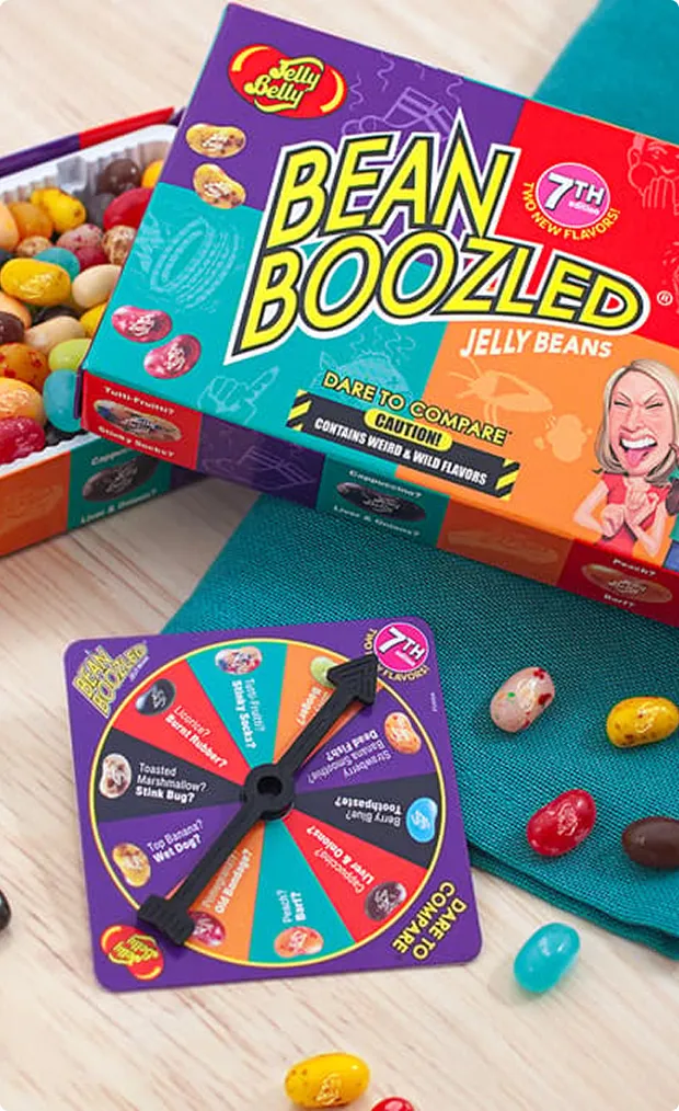 Jelly Belly BeanBoozled — the wildly popular spin-the-wheel jelly bean challenge game